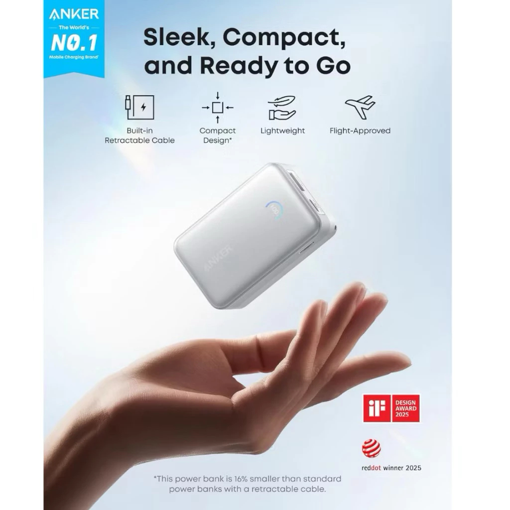 Sạc Dự Phòng ANKER A1638 30W Cáp Type C Siêu Nhanh 10000mAh - Bảo Hành Chính Hãng 18 Tháng