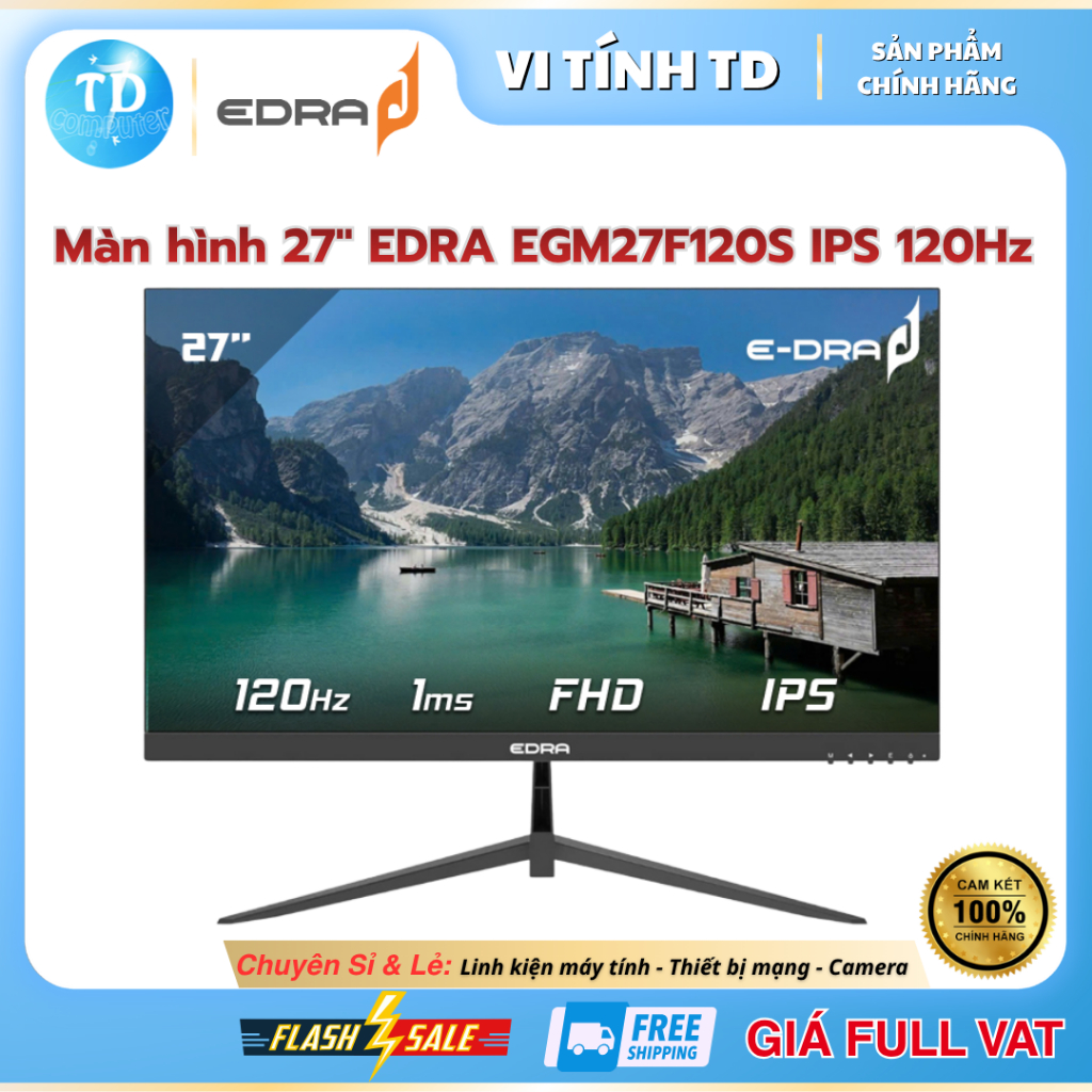 Màn hình 27" EDRA EGM27F120S FHD IPS 120Hz - Hàng chính hãng