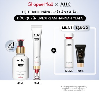 [AHCxĐộc quyền HANNAH] Bộ đôi Tinhchất Serum + Kem mắt chomặt nâng cơ săn chắc/cấp ẩm căng bóng/ mờ nám sáng da AHC 40ML