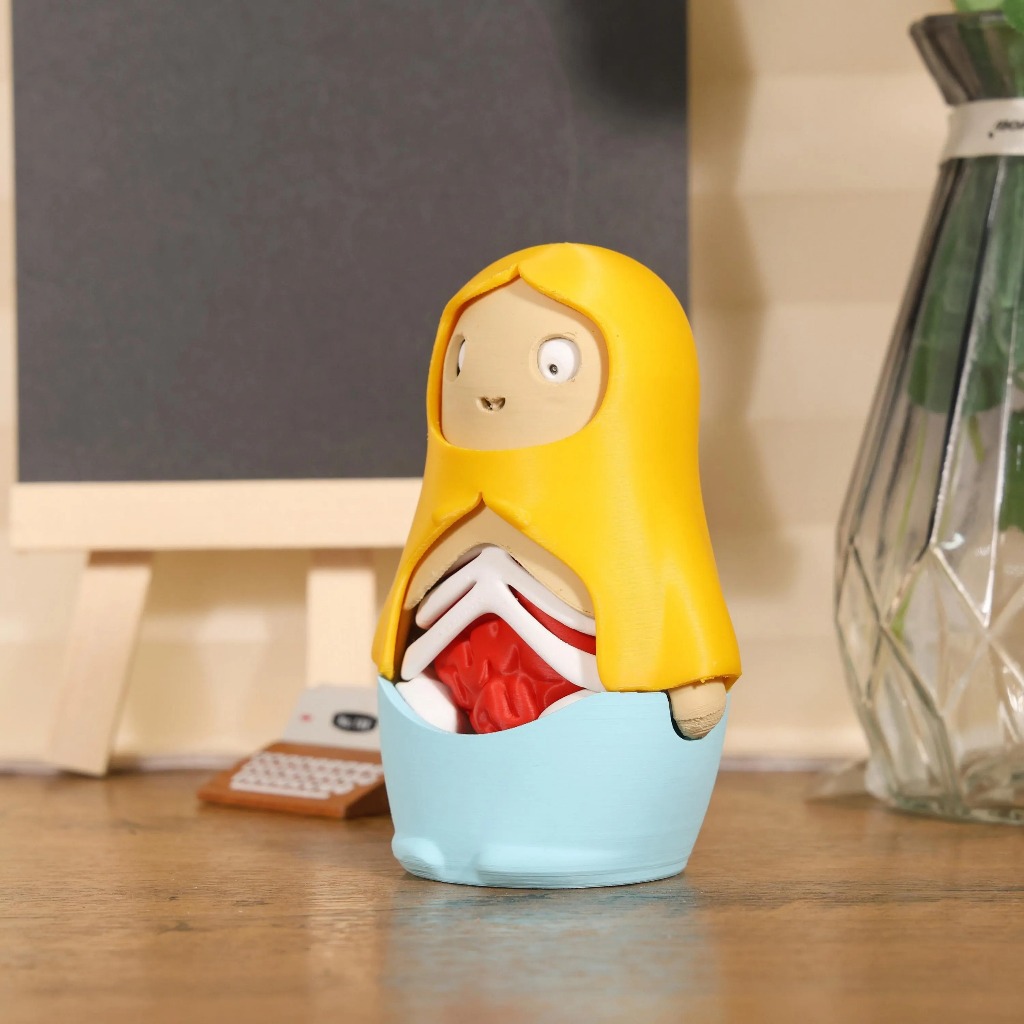 Charming Raincoat Anatomy Nesting Doll 3D Printed Dissectible Collectible