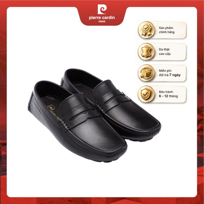 [BÁN CHẠY] Giày lười nam Pierre Cardin da bò thật, êm chân, thiết kế chỉ nổi, đế cao su - mã 503