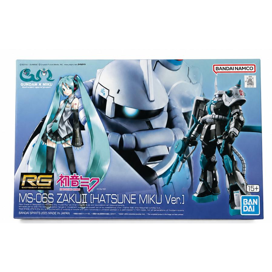 Mô Hình P-BANDAI RG 1/144 MS-06S ZAKU [HATSUNE MIKU Ver.]