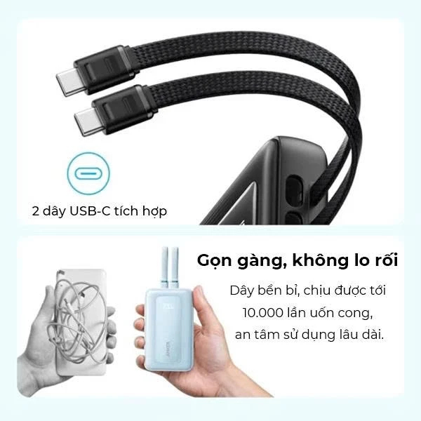 Sạc Dự Phòng ANKER A1681 Zolo 20000mAh Sạc Nhanh Kèm Cáp Tiện Lợi - Bảo Hành Chính Hãng 18 Tháng