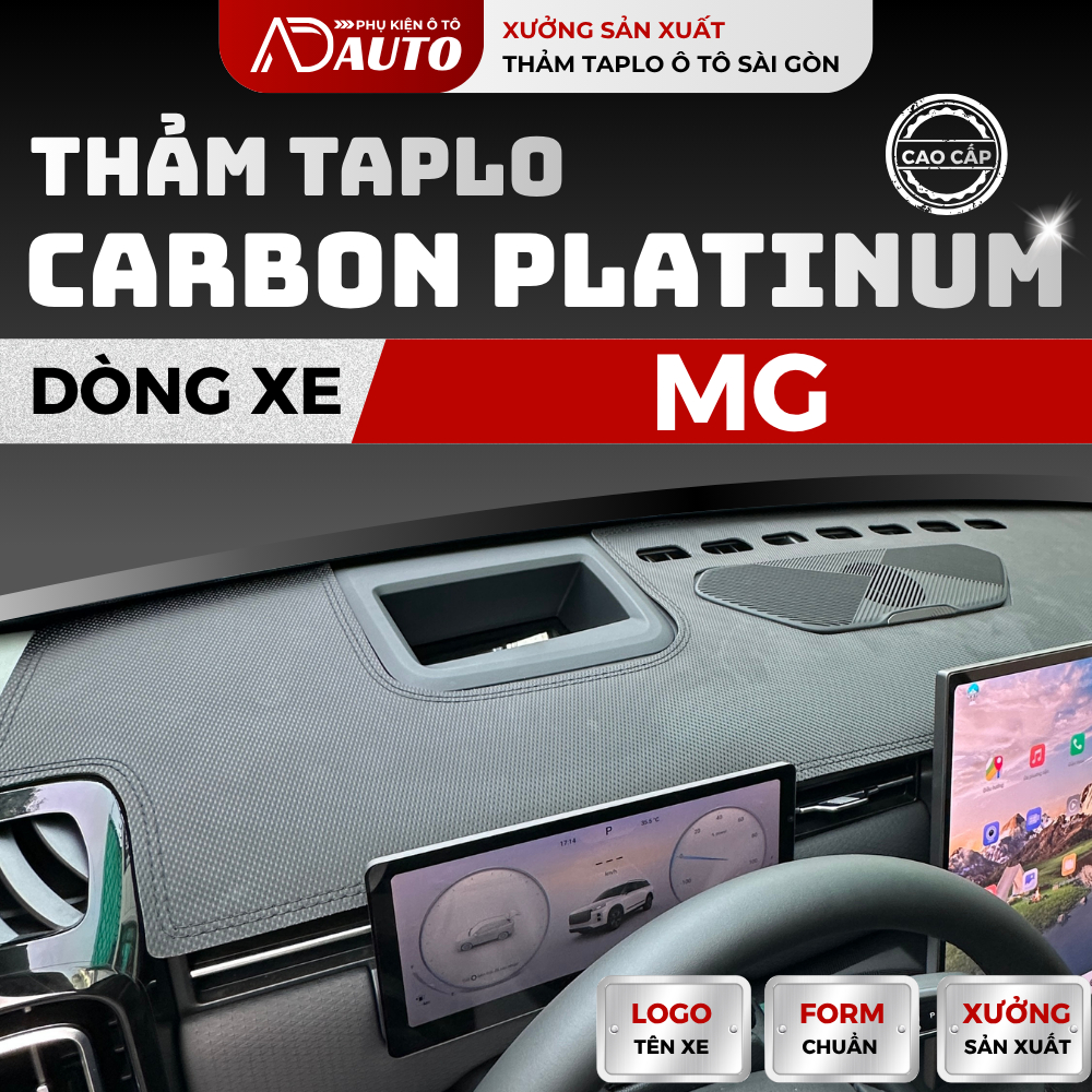 Thảm Taplo Da Carbon Platinum MG5, MG ZS. MG HS, MG RX5, MG G50, MG7, Thảm Phủ Taplo Chống Nắng, Chố