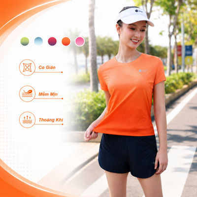 [MUA 1 TẶNG 1] ÁO THUN Nữ Thể Thao, Chạy Bộ, Tennis, Pickle Ball Thiết Kế Form Tôn Dáng Cá Tính, Dáng Basic LV25S04F224