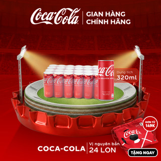  [LIVE] Lốc 24 Lon Nước Ngọt Giải Khát Coca-Cola Vị Nguyên Bản Original 320m/Lon Sale 15.07_SP