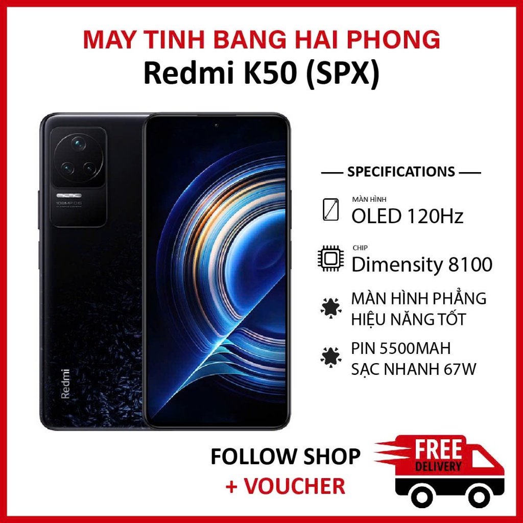 [Máy Cũ] Điện thoại Redmi K50 5G (SPX) RAM 8/256GB chip Dimensity 8100 camera 48MP Pin 5500 mAh
