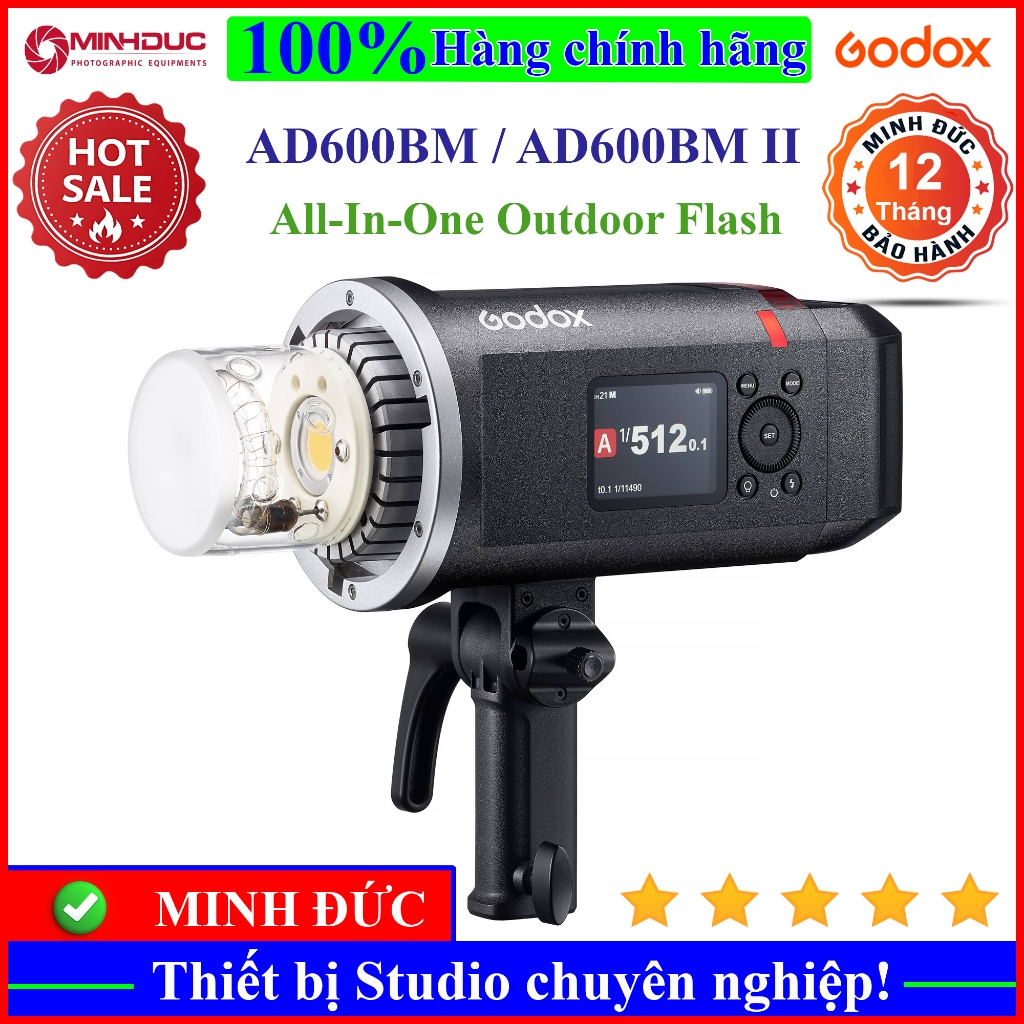 Đèn Flash Godox AD600BM AD600BM II Chính Hãng, Giá Rẻ, Chất Lượng Cao( MINH ĐỨC)