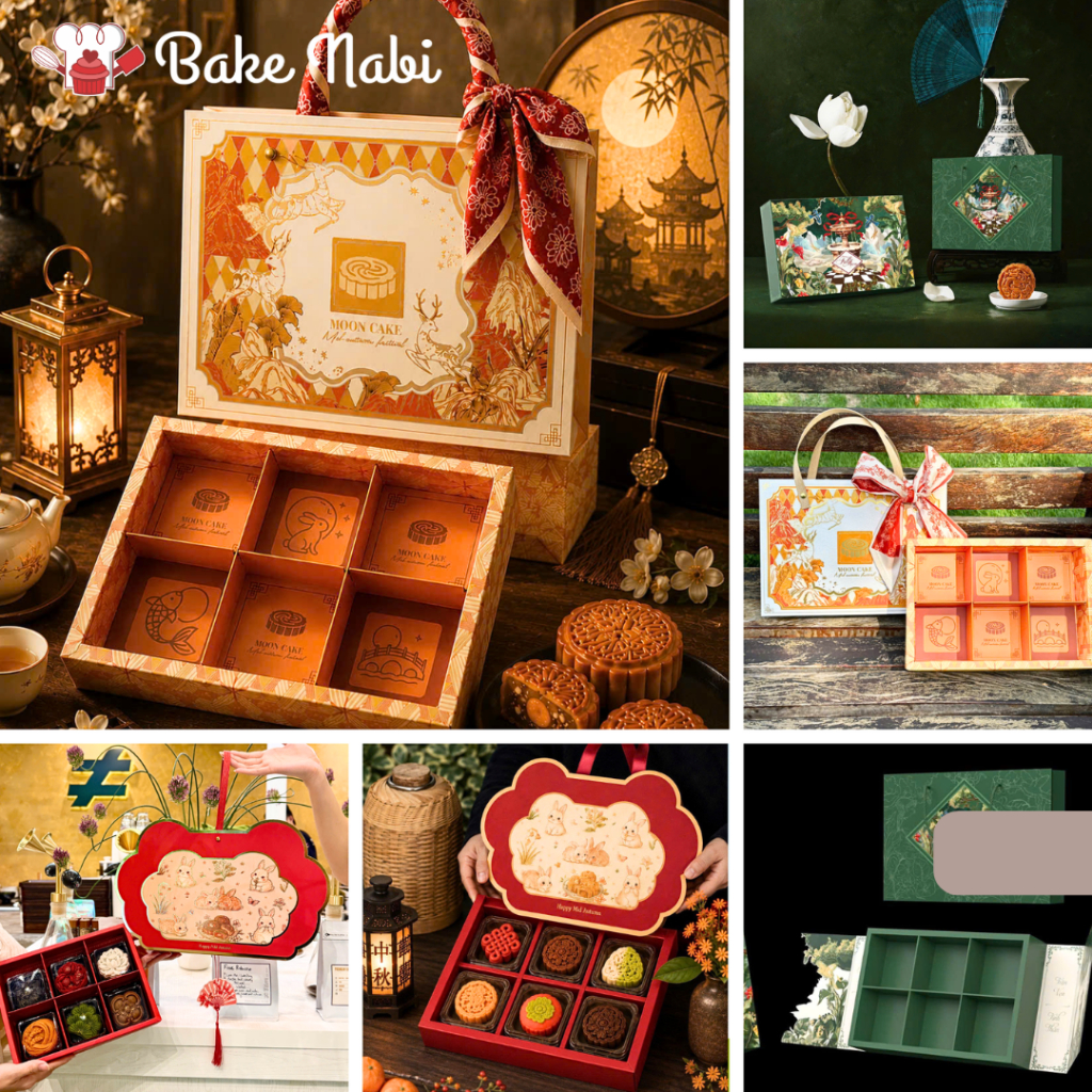 Set 5 Hộp Đựng 6 Bánh Trung Thu Mini, Bánh Dứa, Lava Trứng Chảy - Nhiều Mẫu