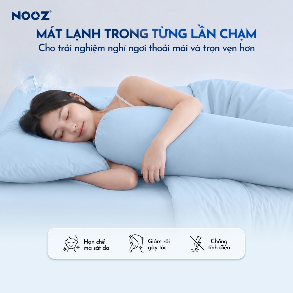 Ga Giường Lạnh NOOZ Icesilk Vải Mềm Thoáng Khí Nhiều Màu Thiết Kế Bo Chun NOOZ Home Goods Bedding | BigBuy360 - bigbuy360.vn