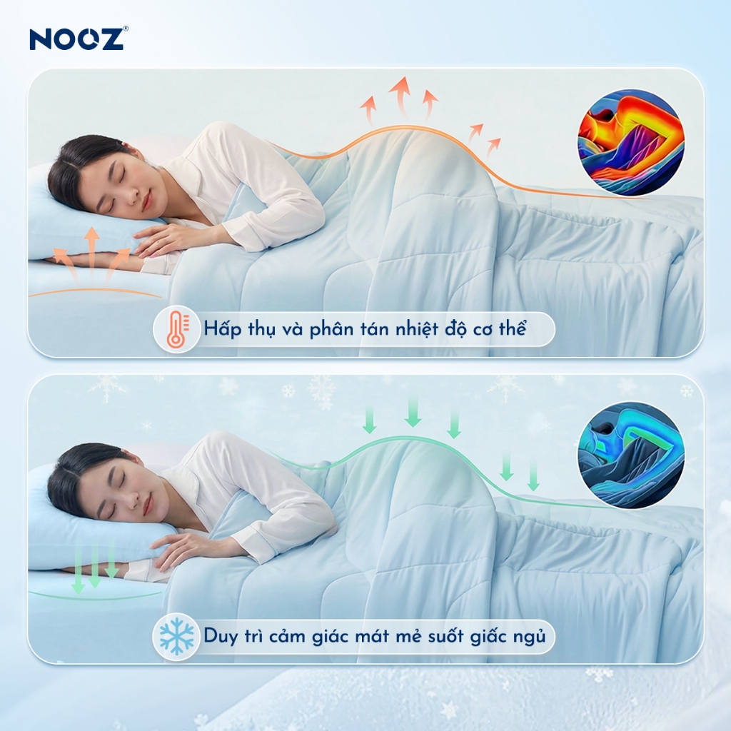 Ga Giường Lạnh NOOZ Icesilk Vải Mềm Thoáng Khí Nhiều Màu Thiết Kế Bo Chun NOOZ Home Goods Bedding | BigBuy360 - bigbuy360.vn