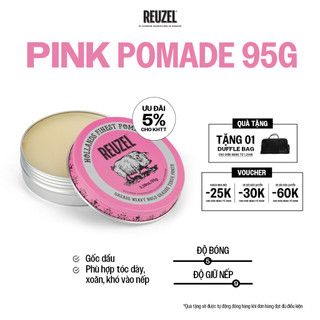 [BAO BÌ MỚI] Pink Pomade Grease 95G REUZEL® Giữ Nếp Cao - Độ Bóng Vừa - Gốc Dầu