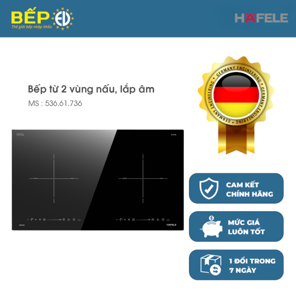 Bếp Từ Âm 2 Vùng Nấu HC-I3732A Hafele 536.61.736