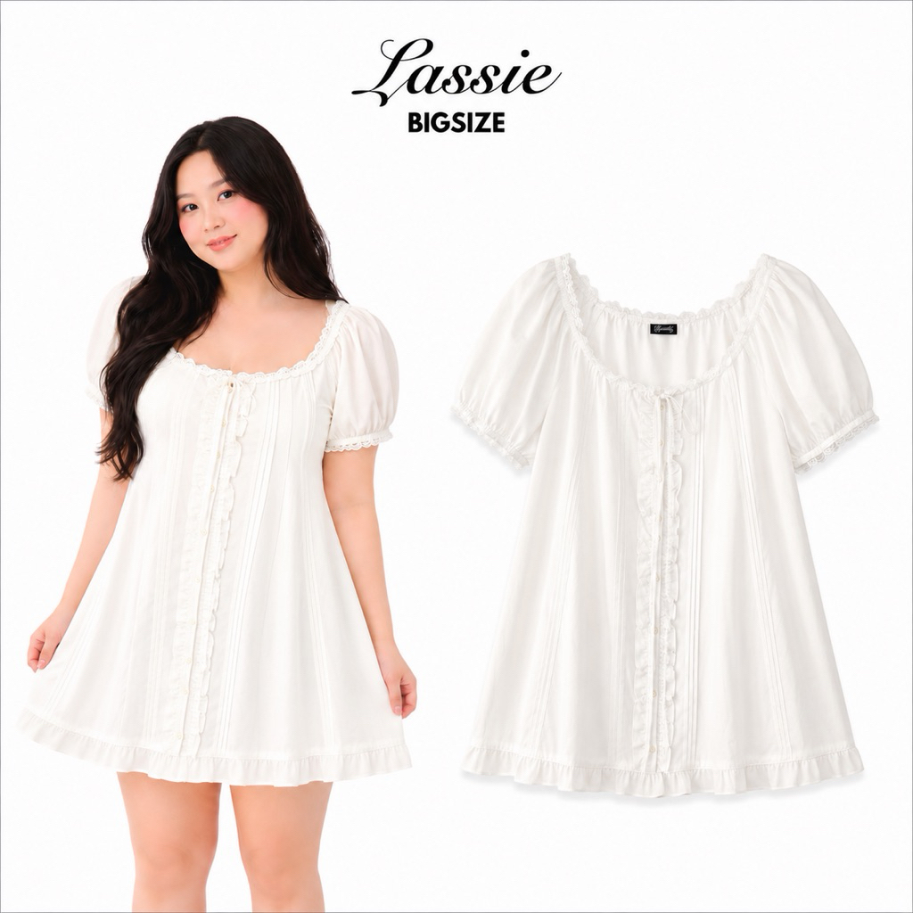 LASSIE BIGSIZE| Đầm babydoll suông rộng (65-100kg) vintage - Luci Dress