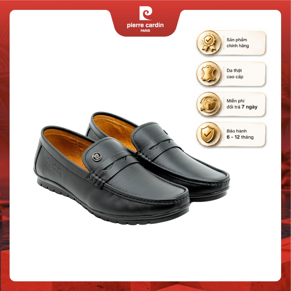 Giày lười nam Pierre Cardin da bò mũi tròn mã 818