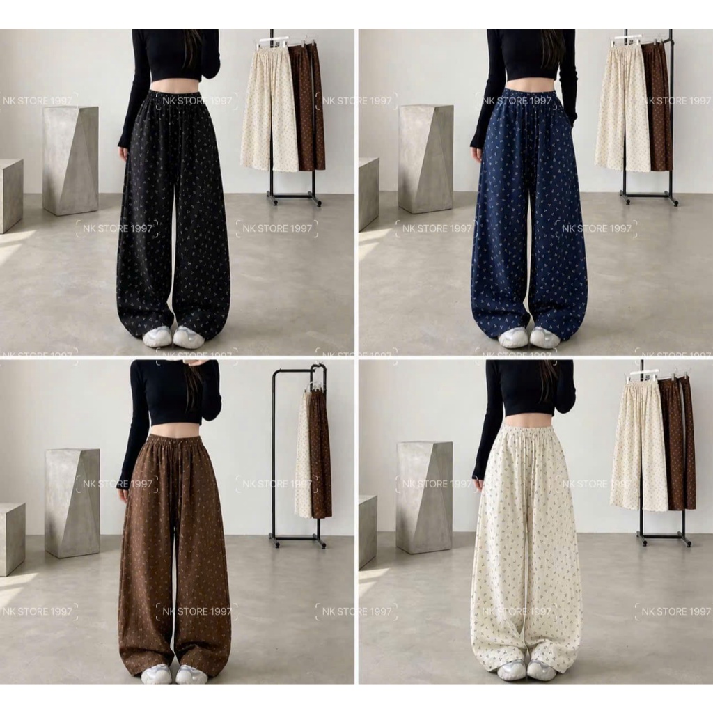 [ NK STORE1997 ] Quần Suông Họa Tiết Hoa Nhí , Mềm Mát Dễ Phối Đồ. NK STORE1997