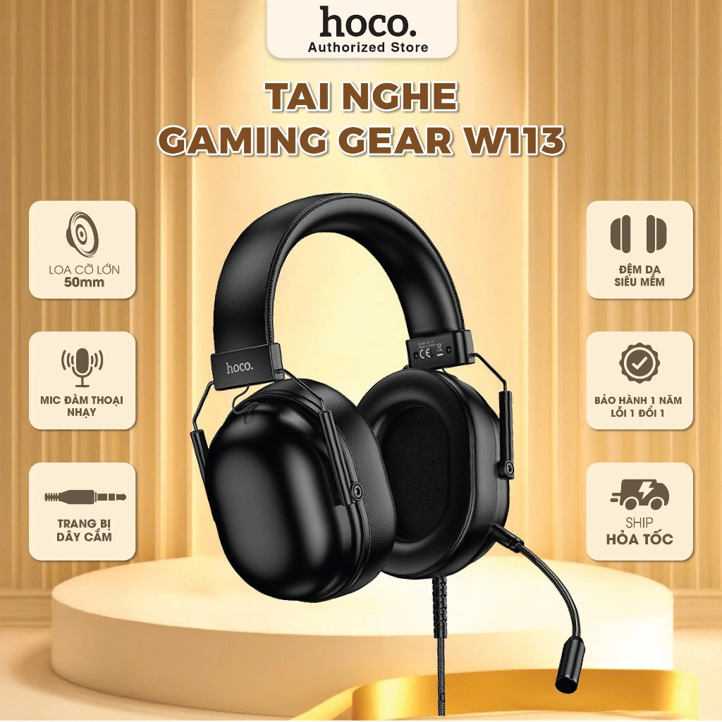 Tai nghe chơi Game chuyên nghiệp có mic đàm thoaị thế hệ mới Hoco W113 chính hãng, tai nghe bass mạnh | BigBuy360 - bigbuy360.vn