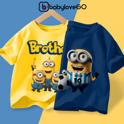 Áo thun bé trai bé gái BabyloveGO áo phông Minions cho bé in hình hình ngộ nghĩnh