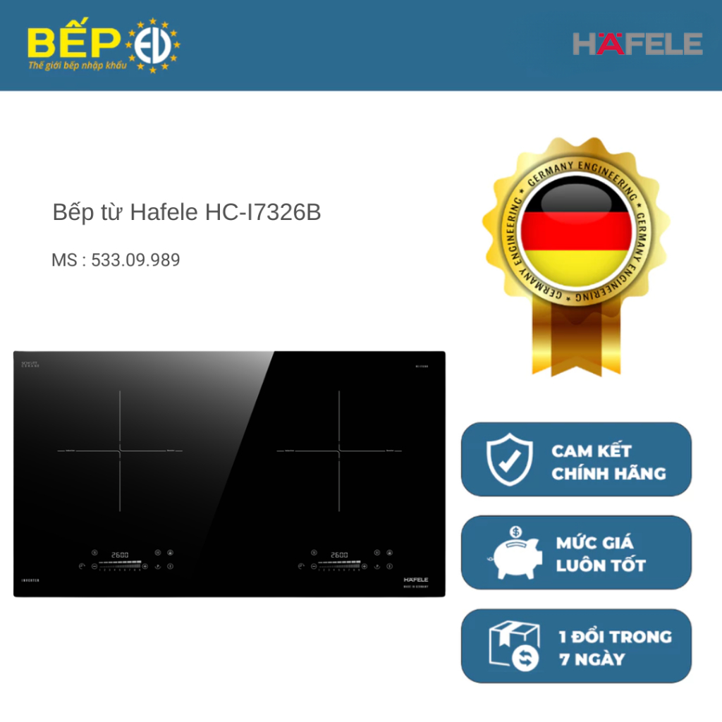 Bếp Từ 2 Vùng Nấu HC-I7326B Hafele 533.09.989