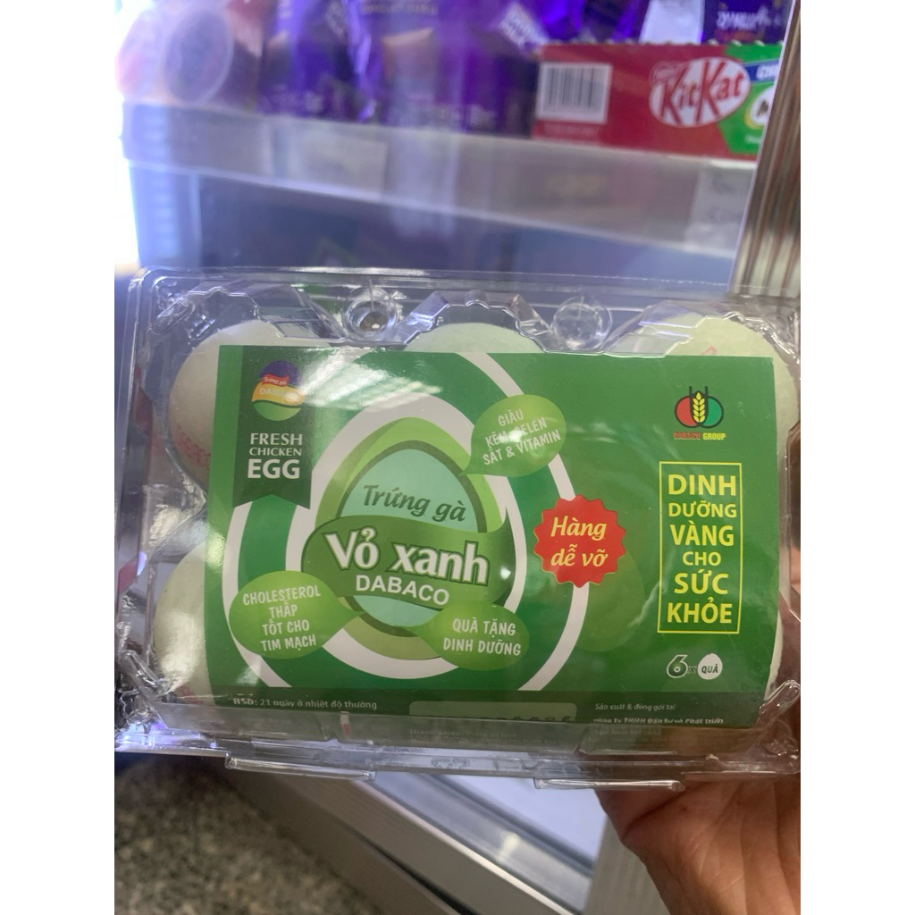 (HỎA TỐC)Trứng gà vỏ xanh siêu dinh dưỡng set 6 quả DABACO giàu kẽm sắt và vitamin
