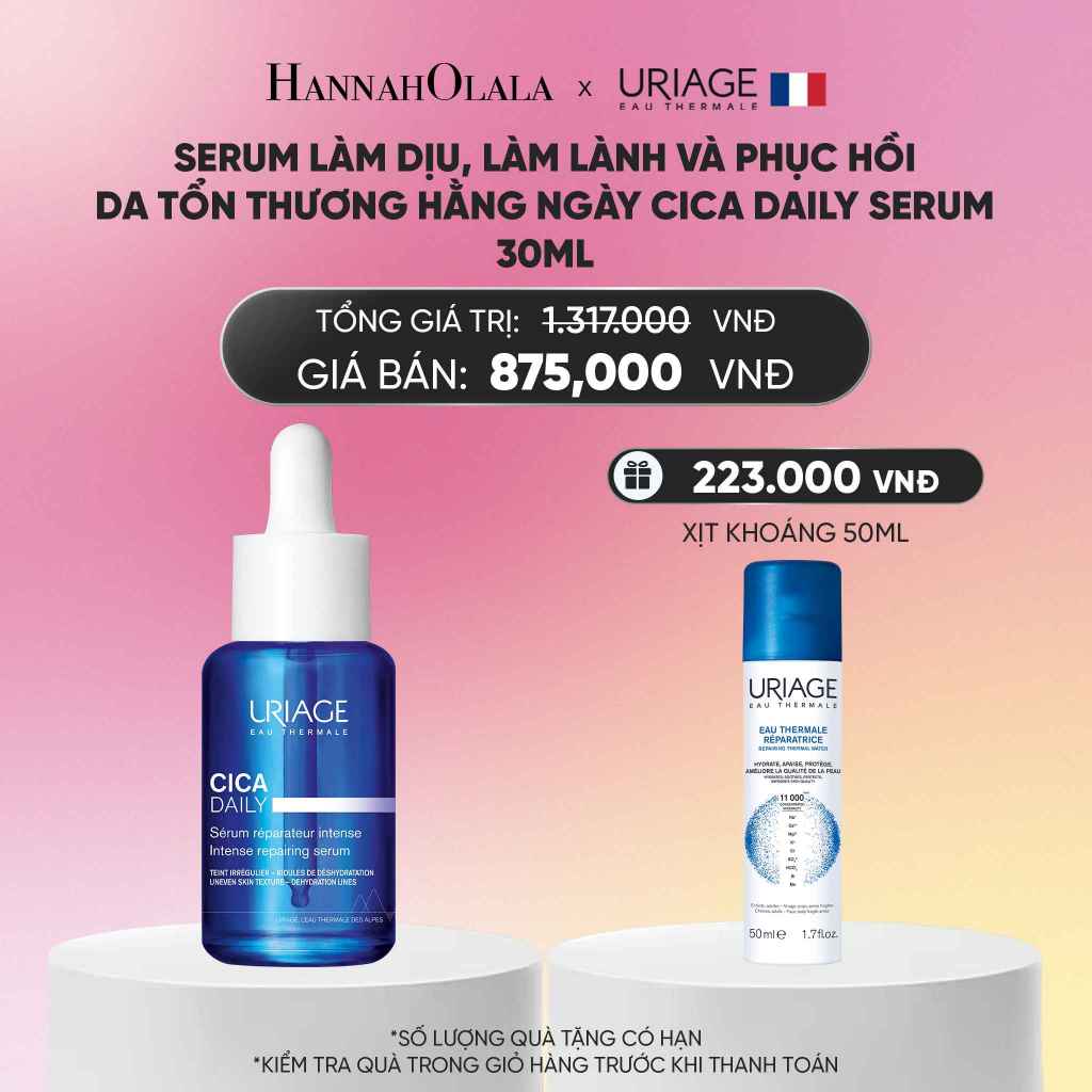 [HO x Uriage] Serum làm dịu, làm lành và phục hồi da tổn thương hằng ngày URIAGE CICA DAILY SERUM 30