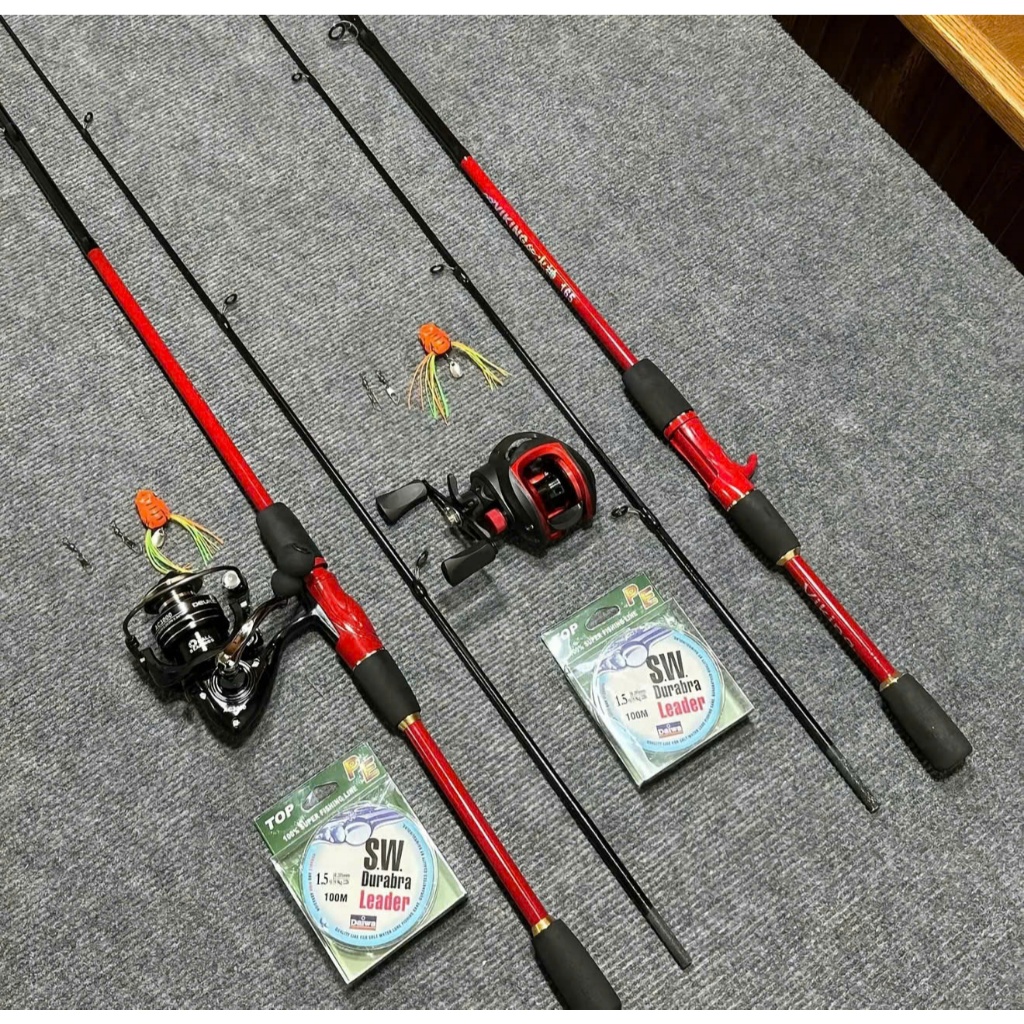 Combo Cần Câu Lure VIKING HỎA THẦN + DEUKIO AC3000, MÁY NGANG Giá Rẻ Kèm Dây PE X8, Nhái Hơi