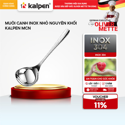 Thìa muôi múc canh Inox 304 nguyên khối cao cấp KALPEN MCN hàng chính hãng
