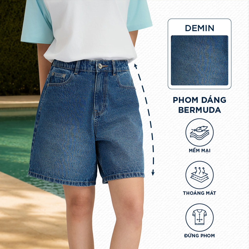 Quần Short Nữ Couple TX Jeans Bermuda Form Chữ A Tôn Dáng Năng Động WSR 2061