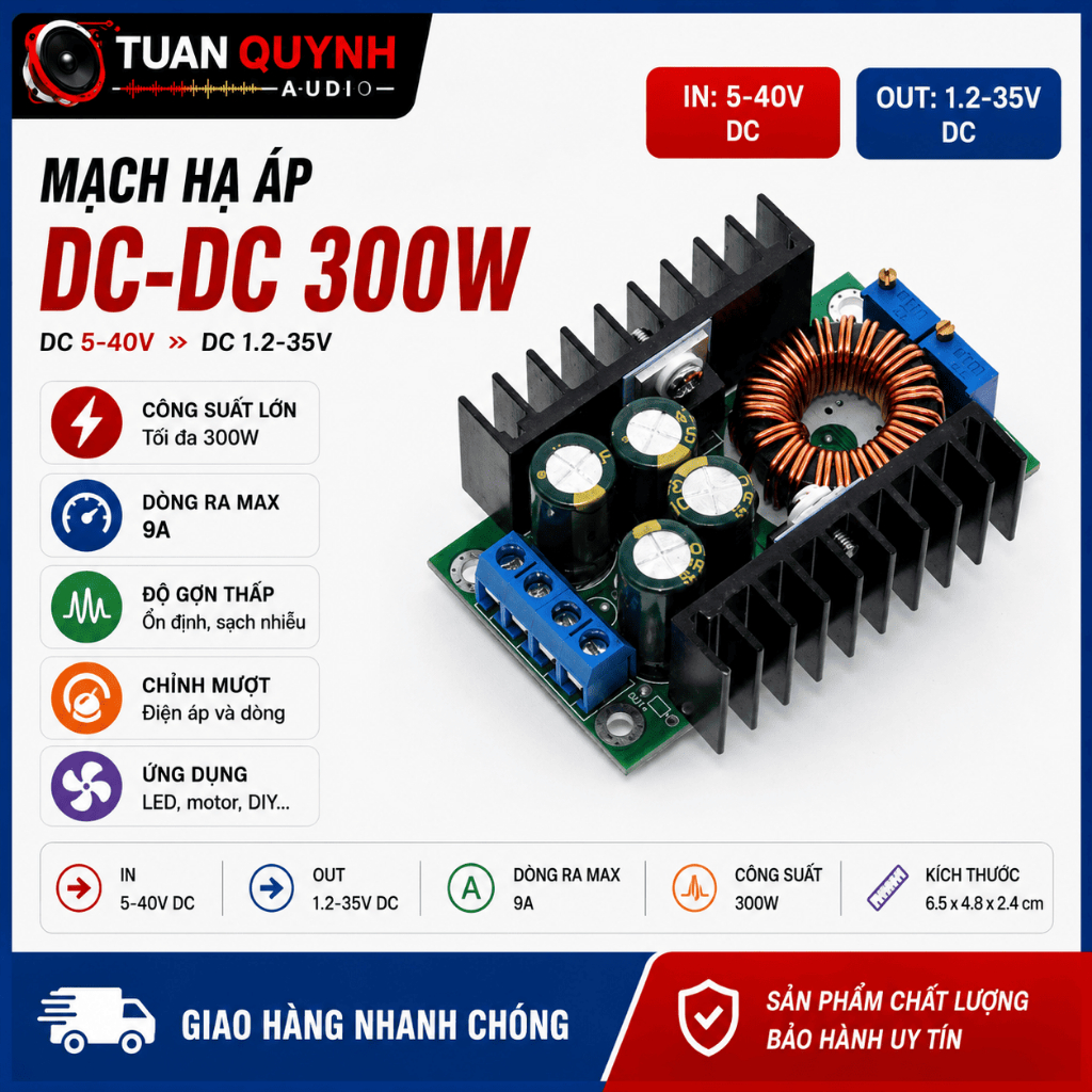 Mạch Hạ Áp DC-DC XL4016 9A 300W Điều Chỉnh Điện Áp 5-40V Xuống 1.2-35V