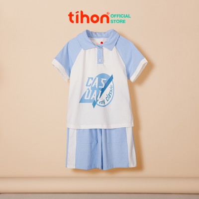 Đồ bộ bé trai TIHON cao cấp set bộ thể thao chất thun cotton co giãn thoáng mát thoải mái SET744114