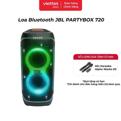 Loa Tiệc Bluetooth JBL PARTYBOX 720 | Chơi Nhạc Tới 15 Giờ | Chống Nước IPX4 | 2 Cổng XLR