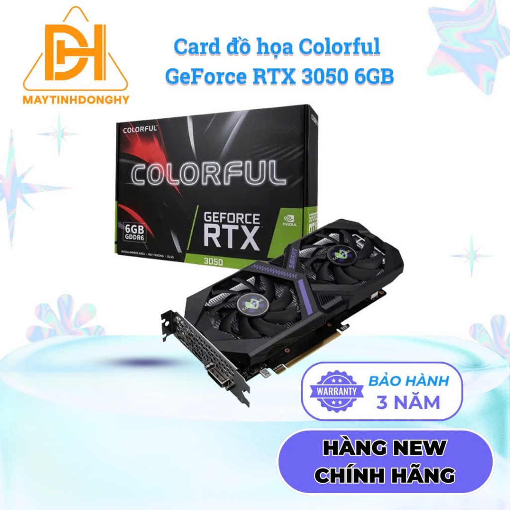 Card đồ hoạ Colorful GeForce RTX 3050 6GB new chính hãng BH 36 tháng.