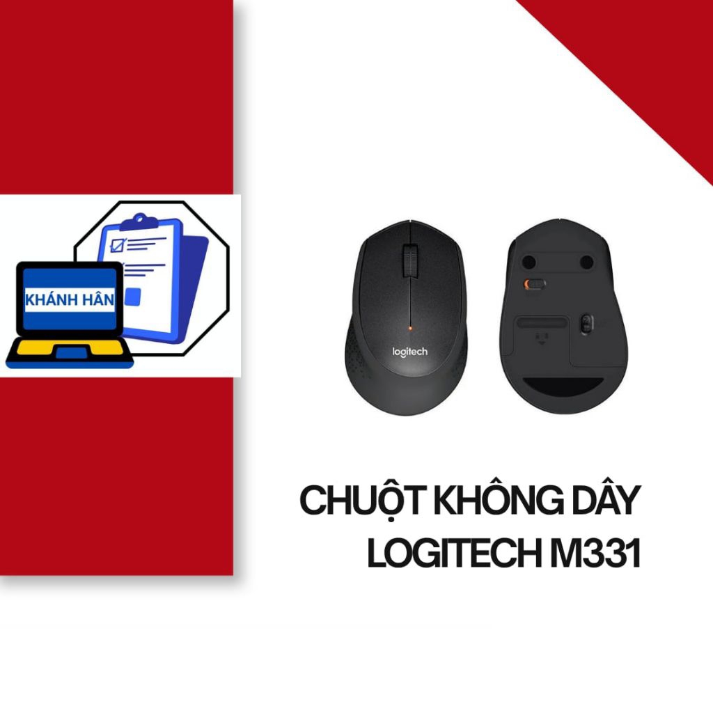 Chuột không dây Logitech M331 Silent Plus – Hàng New, Bảo Hành 12 Tháng.