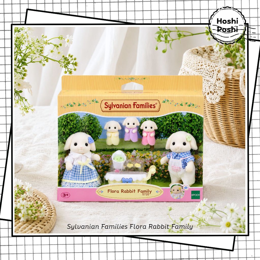 [Hàng sẵn - Chính  hãng, nguyên seal] Sylvanian Flora Rabbit Family - Set gia đình thỏ Sylvanian