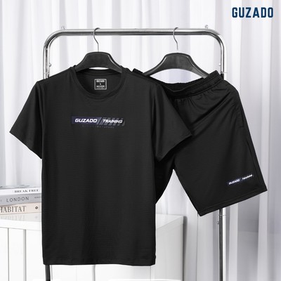 Bộ Thể Thao Nam Thun Lạnh Cao Cấp GUZADO Siêu Co Giãn, Thấm Hút Tốt, Khô Nhanh GBT02-GABT25S002