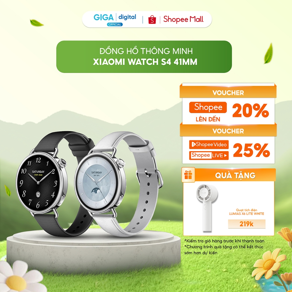 [ƯU ĐÃI QUÀ TẶNG] Đồng hồ thông minh Xiaomi Watch S4 41mm - Màn hình AMOLED 1.32inch - 320mAh - Chốn