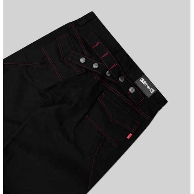 QUẦN RAW DENIM RELAXED FIT / 1729 BACK BELT RED-STITCH
