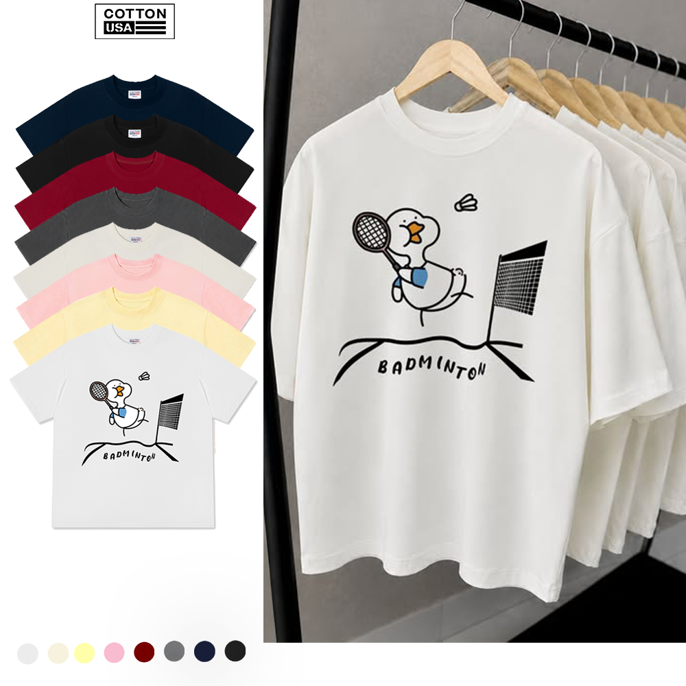 Áo Thun Relaxed Fit CottonUSA Vietnam "Badminton The Shuttle Duck" - PT0138PT