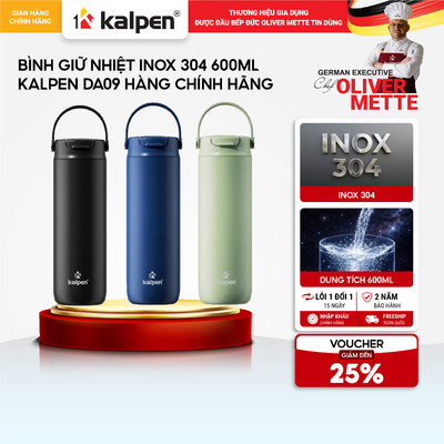Bình giữ nhiệt inox 304 600ml Kalpen DA09 Hàng Chính Hãng Kalpen