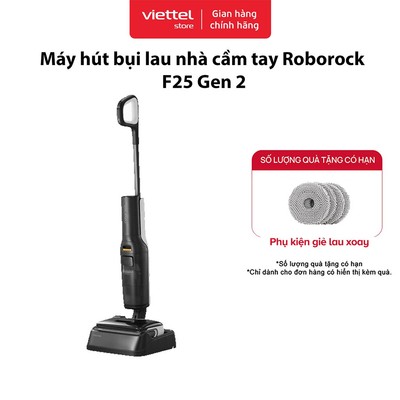 Máy Hút Bụi Lau Nhà Cầm Tay Roborock F25 Gen 2 Chính hãng | Không Dây | Tự Động Giặt Sấy Giẻ | Lực Hút 20.000Pa