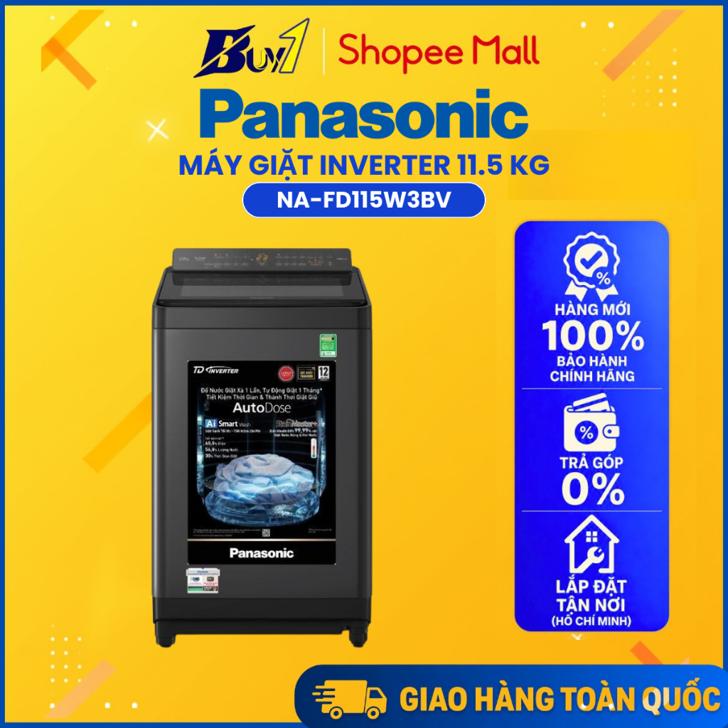 NA-FD115W3BV - Máy giặt Panasonic Inverter 11.5 kg NA-FD115W3BV - Hàng Chính Hãng