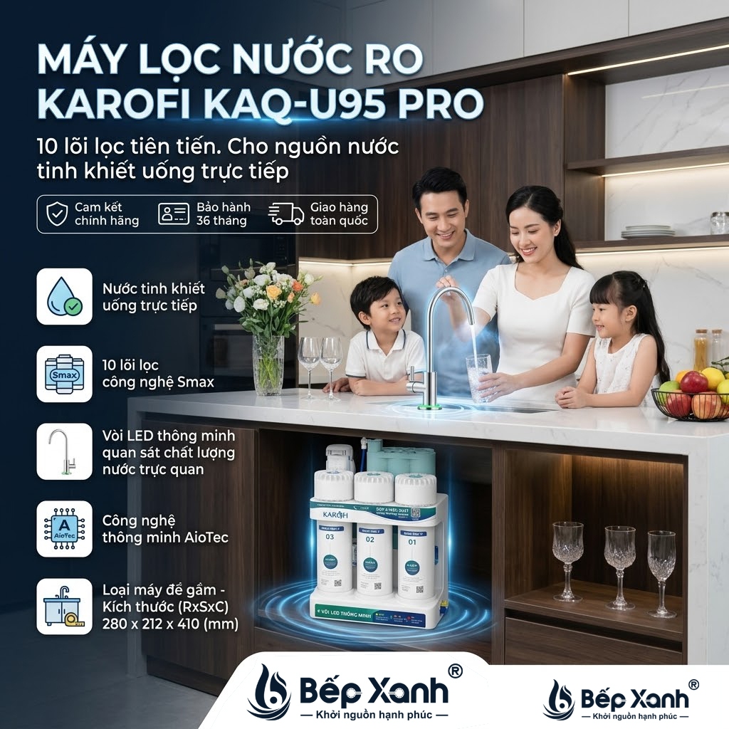 U95 PRO | Máy Lọc Nước Cầm Tay Để Gầm Karofi U95 PRO (10 Lõi) - Hàng Mới 100% Nguyên Kiện Bảo Hành C