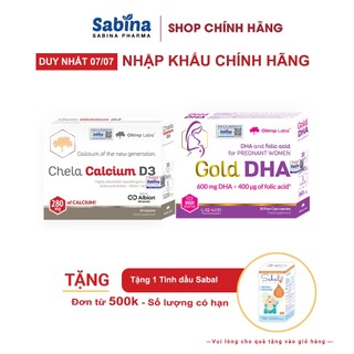 Cặp canxi Chela Calcium D3 Và Gold DHA dạng chelate Albion.Thực phẩm bảo vệ sức khỏe Cho Bà Bầu Olimp Labs 36,6g