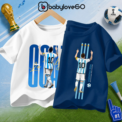 Áo bóng đá cho bé BabyloveGO áo thun thể thao cộc tay vải cotton in hình độc đáo năng động