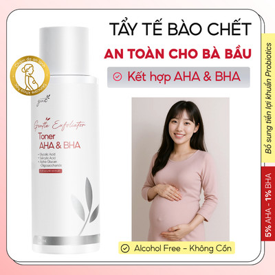 Tẩy Tế Bào Chết AHA BHA Cho Bà Bầu Sạch Sâu Lỗ Chân Lông, Dịu Nhẹ, Mềm Mịn Da GUO 120ml