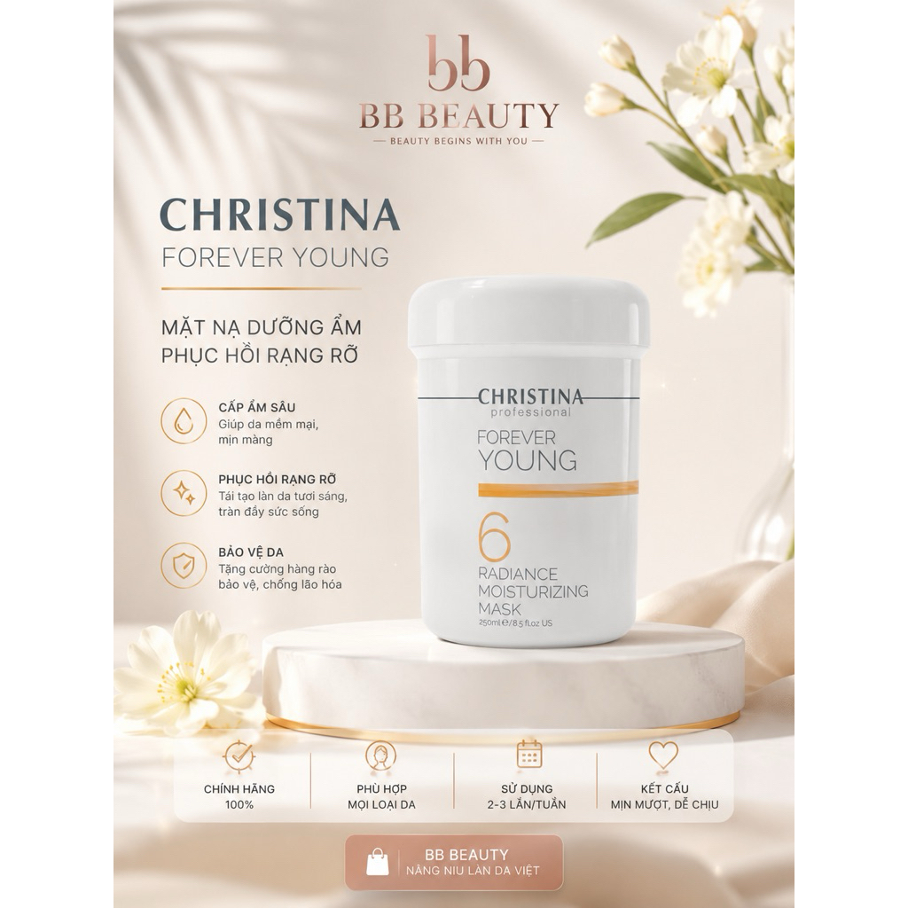 Mặt nạ siêu cấp ẩm làm sáng Christina Forever Young 6 Radiance Moisturizing Mask