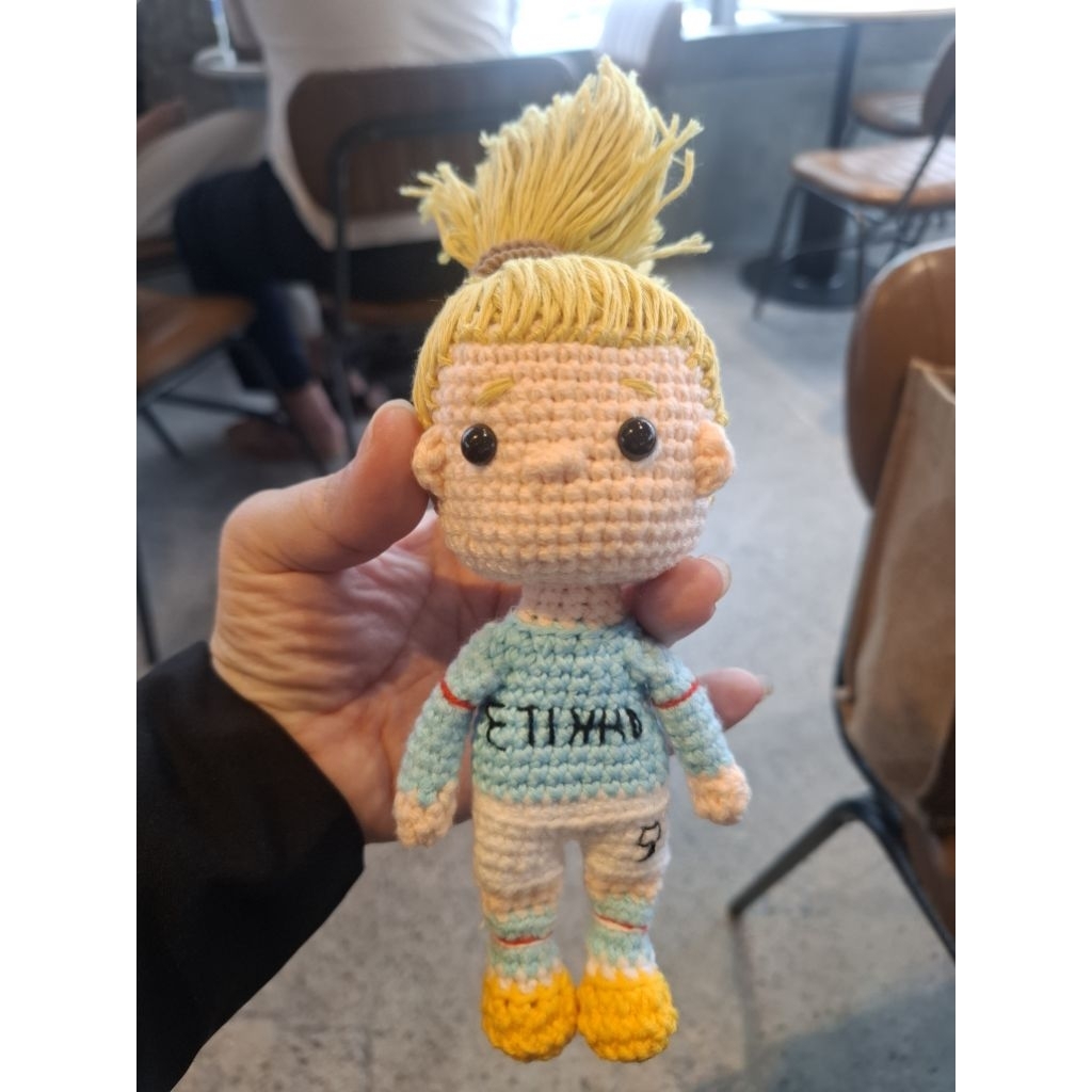 Búp bê cầu thủ Erling Haaland, tóc vàng.