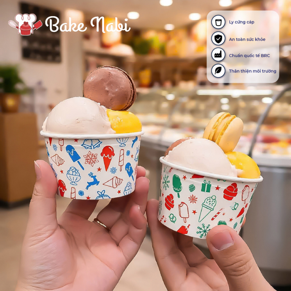 Lốc 50 Ly Giấy Kem, Topping 120ml (4oz) – Ly Đựng Kem, Topping, Bánh Flan, Sữa Chua – Ly Dày Đẹp