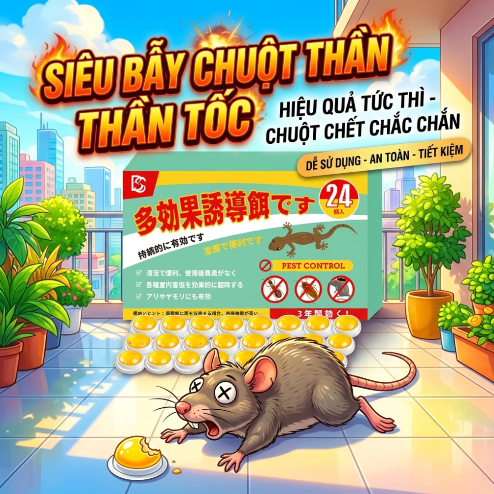 M1T1 hàng nhập Nhật - thuốc diệt chuột - thuốc chuột siêu mạnh, chuột chết nhanh trong nhà 48 viên