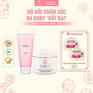 [15.7 Tặng 2 Mask BNBG] Bộ Đôi Chăm Sóc Da Body Kem Giúp Ủ Trắng Make-Up Da Body 200 ml &Tẩy Tế Bào Chết RMON [BO]